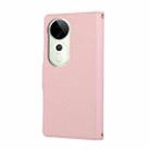 For vivo S19 Pro / V40 / V40 Pro Round Buckle Zipper Wallet Leather Phone Case with Crossbody Strap(Pink) - 3