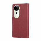 For vivo S19 Pro / V40 / V40 Pro Round Buckle Zipper Wallet Leather Phone Case with Crossbody Strap(Red) - 3