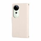 For vivo S19 Pro / V40 / V40 Pro Round Buckle Zipper Wallet Leather Phone Case with Crossbody Strap(White) - 3