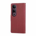 For vivo V50 Lite 5G Round Buckle Zipper Wallet Leather Phone Case with Crossbody Strap(Red) - 3