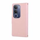 For vivo Y19s / Y29 5G Round Buckle Zipper Wallet Leather Phone Case with Crossbody Strap(Pink) - 3