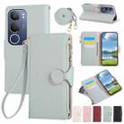 For vivo Y19s / Y29 5G Round Buckle Zipper Wallet Leather Phone Case with Crossbody Strap(Sky Blue) - 1