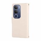 For vivo Y19s / Y29 5G Round Buckle Zipper Wallet Leather Phone Case with Crossbody Strap(White) - 3