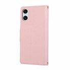 For Sony Xperia 10 VI Round Buckle Zipper Wallet Leather Phone Case with Crossbody Strap(Pink) - 3