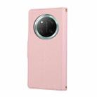 For Honor X60 Pro Round Buckle Zipper Wallet Leather Phone Case with Crossbody Strap(Pink) - 3