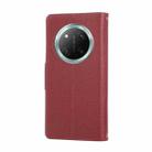 For Honor X60 Pro Round Buckle Zipper Wallet Leather Phone Case with Crossbody Strap(Red) - 3