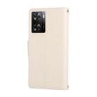 For OPPO A57 / A77 5G Global Round Buckle Zipper Wallet Leather Phone Case with Crossbody Strap(White) - 3