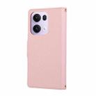 For OPPO Reno13 Pro Round Buckle Zipper Wallet Leather Phone Case with Crossbody Strap(Pink) - 3
