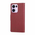 For OPPO Reno13 Pro Round Buckle Zipper Wallet Leather Phone Case with Crossbody Strap(Red) - 3