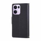 For OPPO Reno13 Pro Round Buckle Zipper Wallet Leather Phone Case with Crossbody Strap(Black) - 3