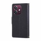 For OPPO A3x / A3 5G / 4G Round Buckle Zipper Wallet Leather Phone Case with Crossbody Strap(Black) - 3