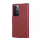 For OPPO Reno12 Pro Global Round Buckle Zipper Wallet Leather Phone Case with Crossbody Strap(Red) - 3