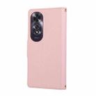 For OPPO A60 4G Global Round Buckle Zipper Wallet Leather Phone Case with Crossbody Strap(Pink) - 3