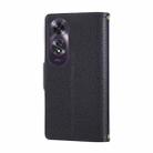 For OPPO A60 4G Global Round Buckle Zipper Wallet Leather Phone Case with Crossbody Strap(Black) - 3