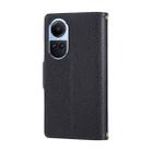 For OPPO Reno10 /10 Pro Global Round Buckle Zipper Wallet Leather Phone Case with Crossbody Strap(Black) - 3