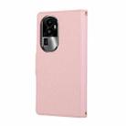 For OPPO Reno10 Pro+ Round Buckle Zipper Wallet Leather Phone Case with Crossbody Strap(Pink) - 3