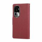 For OPPO Reno10 Pro+ Round Buckle Zipper Wallet Leather Phone Case with Crossbody Strap(Red) - 3