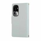 For OPPO Reno10 Pro+ Round Buckle Zipper Wallet Leather Phone Case with Crossbody Strap(Sky Blue) - 3