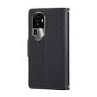 For OPPO Reno10 Pro+ Round Buckle Zipper Wallet Leather Phone Case with Crossbody Strap(Black) - 3
