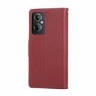 For OPPO F21 Pro 5G Global  Round Buckle Zipper Wallet Leather Phone Case with Crossbody Strap(Red) - 3