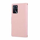 For OPPO A16 4G Round Buckle Zipper Wallet Leather Phone Case with Crossbody Strap(Pink) - 3