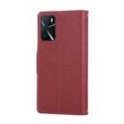 For OPPO A16 4G Round Buckle Zipper Wallet Leather Phone Case with Crossbody Strap(Red) - 3