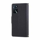 For OPPO A16 4G Round Buckle Zipper Wallet Leather Phone Case with Crossbody Strap(Black) - 3