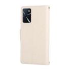 For OPPO A16 4G Round Buckle Zipper Wallet Leather Phone Case with Crossbody Strap(White) - 3