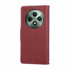 For OPPO Reno12 F Round Buckle Zipper Wallet Leather Phone Case with Crossbody Strap(Red) - 3