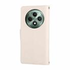 For OPPO Reno12 F Round Buckle Zipper Wallet Leather Phone Case with Crossbody Strap(White) - 3