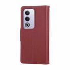 For OPPO A3 Pro India / A80 5G Round Buckle Zipper Wallet Leather Phone Case with Crossbody Strap(Red) - 3