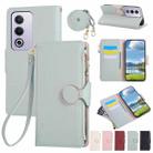 For OPPO A3 Pro India / A80 5G Round Buckle Zipper Wallet Leather Phone Case with Crossbody Strap(Sky Blue) - 1