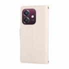 For OPPO A3 Pro India / A80 5G Round Buckle Zipper Wallet Leather Phone Case with Crossbody Strap(White) - 3