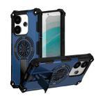 For Redmi Note 14 4G 163.25mm Shockproof Kickstand Metallic Shaft MagSafe Phone Case(Blue) - 1