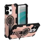 For Redmi Note 14 4G 163.25mm Shockproof Kickstand Metallic Shaft MagSafe Phone Case(Rose Gold) - 1
