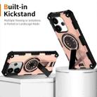 For Redmi Note 14 4G 163.25mm Shockproof Kickstand Metallic Shaft MagSafe Phone Case(Rose Gold) - 2