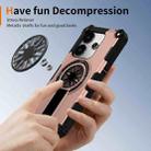 For Redmi Note 14 4G 163.25mm Shockproof Kickstand Metallic Shaft MagSafe Phone Case(Rose Gold) - 3