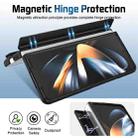 For Samsung Galaxy Z Fold4 Film Integrated Lens Frame Bracket Phone Case with Wristband(Black) - 3