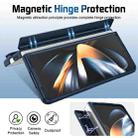 For Samsung Galaxy Z Fold4 Film Integrated Lens Frame Bracket Phone Case with Wristband(Dark Blue) - 3