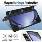 For Samsung Galaxy Z Fold5 Film Integrated Lens Frame Bracket Phone Case with Wristband(Black) - 3