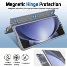 For Samsung Galaxy Z Fold5 Film Integrated Lens Frame Bracket Phone Case with Wristband(Grey) - 3