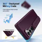 For Samsung Galaxy Z Fold5 Film Integrated Lens Frame Bracket Phone Case with Wristband(Wine Red) - 2