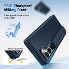 For Samsung Galaxy Z Fold5 Film Integrated Lens Frame Bracket Phone Case with Wristband(Dark Blue) - 2