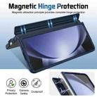 For Samsung Galaxy Z Fold5 Film Integrated Lens Frame Bracket Phone Case with Wristband(Dark Blue) - 3
