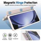For Samsung Galaxy Z Fold5 Film Integrated Lens Frame Bracket Phone Case with Wristband(Apricot) - 3
