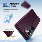 For Samsung Galaxy Z Fold6 Film Integrated Lens Frame Bracket Phone Case with Wristband(Wine Red) - 2