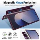 For Samsung Galaxy Z Fold6 Film Integrated Lens Frame Bracket Phone Case with Wristband(Wine Red) - 3
