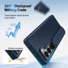 For Samsung Galaxy Z Fold6 Film Integrated Lens Frame Bracket Phone Case with Wristband(Dark Blue) - 2