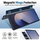 For Samsung Galaxy Z Fold6 Film Integrated Lens Frame Bracket Phone Case with Wristband(Dark Blue) - 3