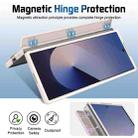 For Samsung Galaxy Z Fold6 Film Integrated Lens Frame Bracket Phone Case with Wristband(Apricot) - 3